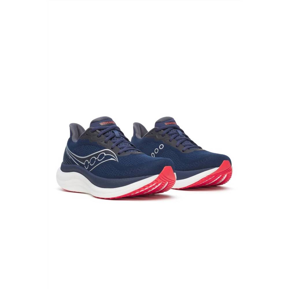 NEW SAUCONY men's triumph 23 shoe in navy/red